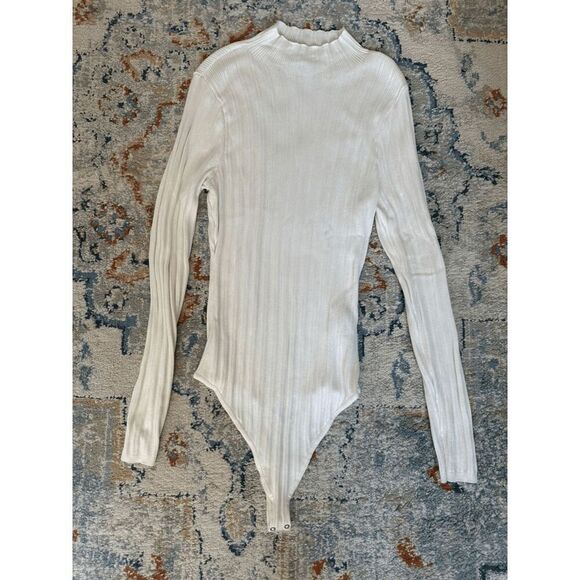 Abercrombie Mock-Neck Ribbed Sweater Bodysuit - Picture 1 of 5